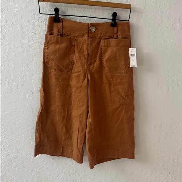 Anthropologie Maeve Colette Tan Camel Longline Shorts Size 26 NWT - Picture 2 of 6